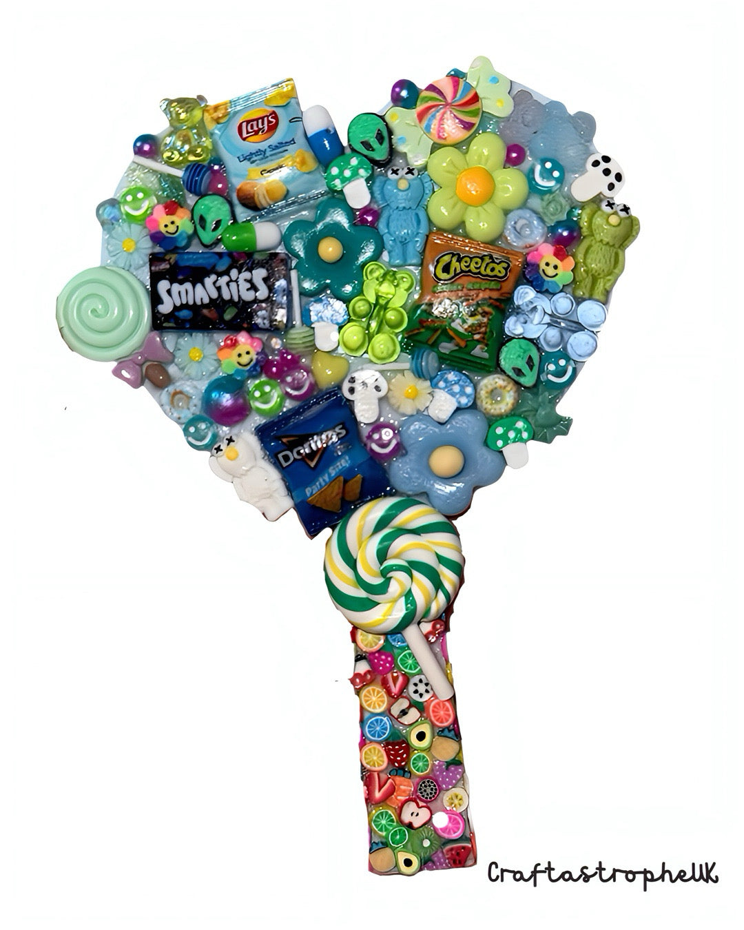 Blue Sweet Treats Heart Shaped Mirror – Candy & Food Themed Handheld Mirror