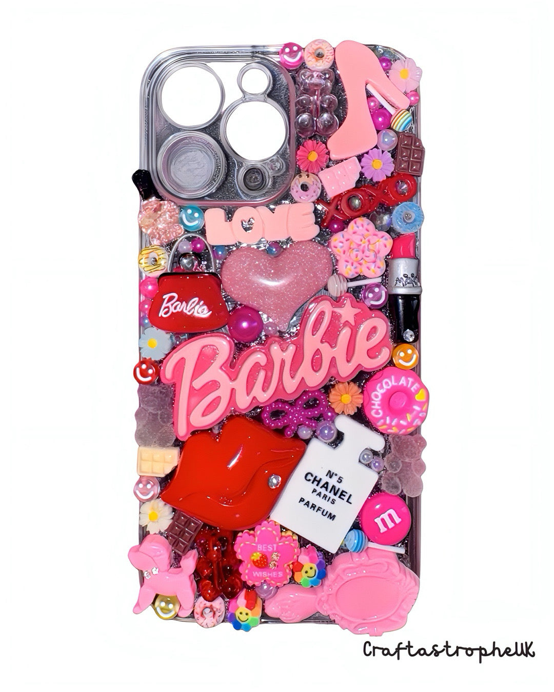 Barbie iPhone 14 Pro Max Case – Kawaii Pink Decoden Phone Case