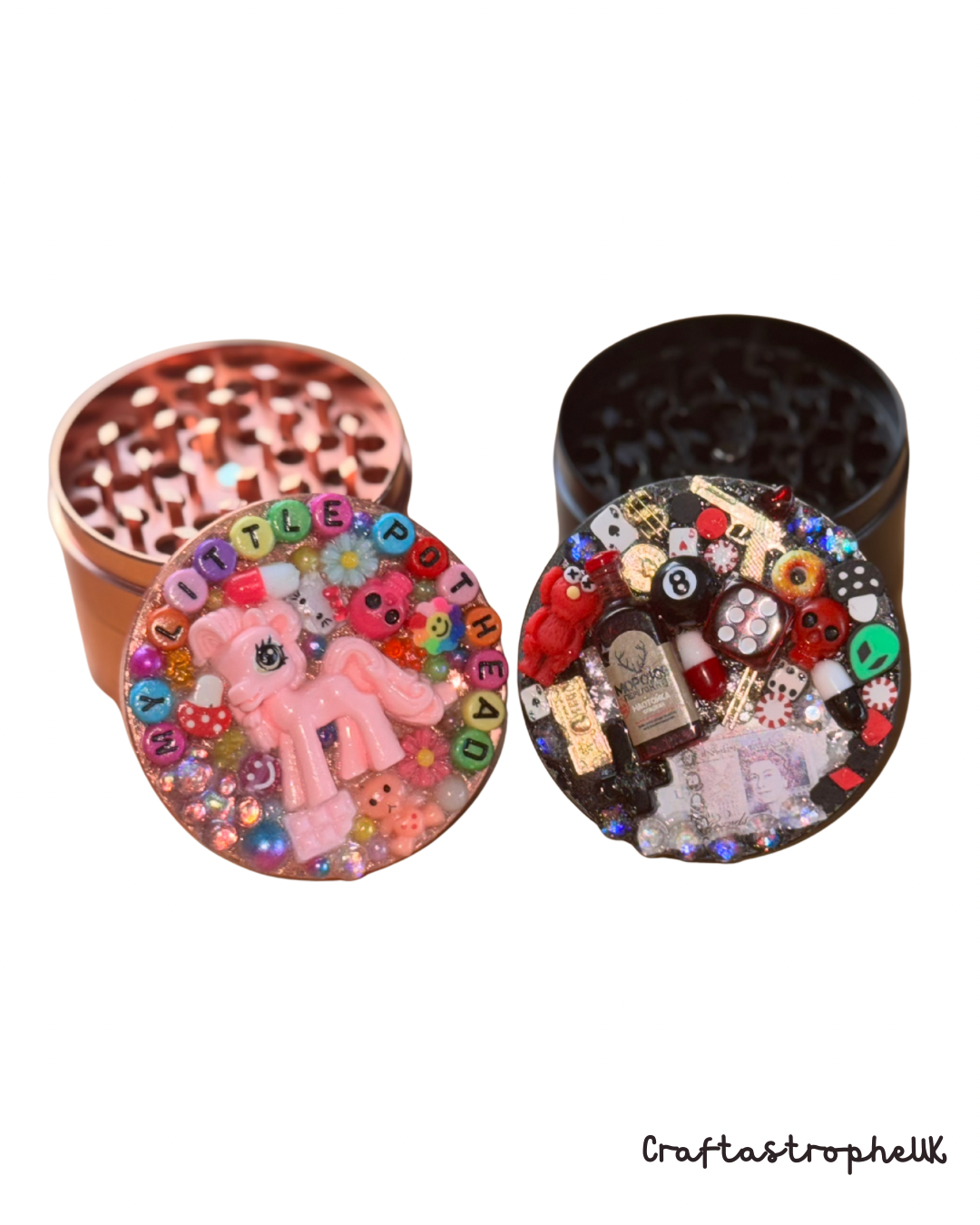 My Little Pony Style Rose Gold Metal Herb/ Spice Grinder – 4 Tier Kawaii Decoden Junk Grinder