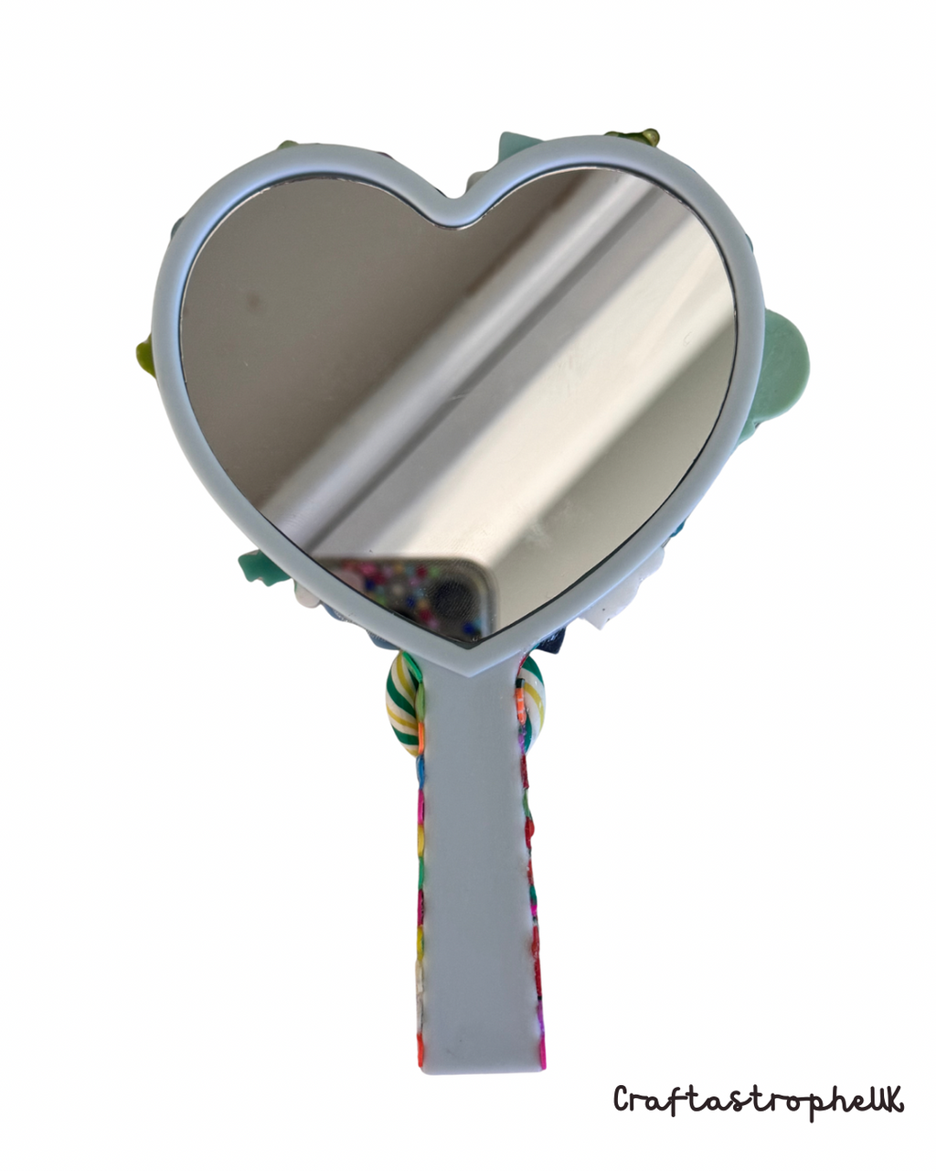 Blue Sweet Treats Heart Shaped Mirror – Candy & Food Themed Handheld Mirror